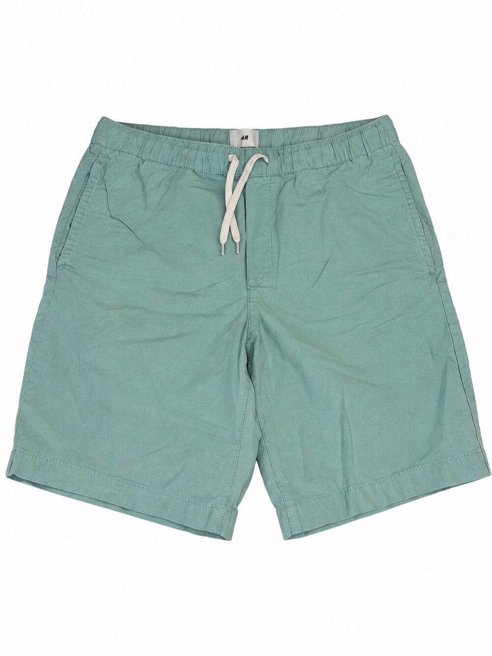 H&M Men’s Drawstring Shorts Size Medium Mint Green Casual Elastic Waist